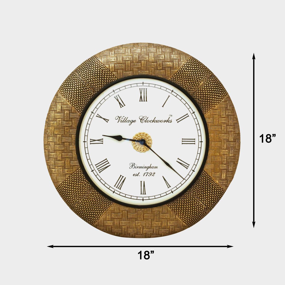 WALL HANGING CLOCK WITH BRASS WORK