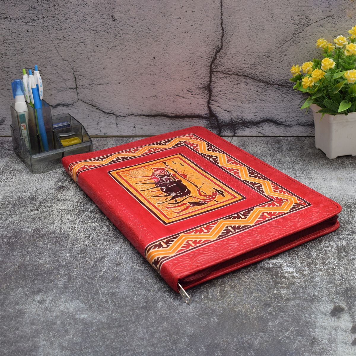 LEATHER ZIP FILE FOLDER