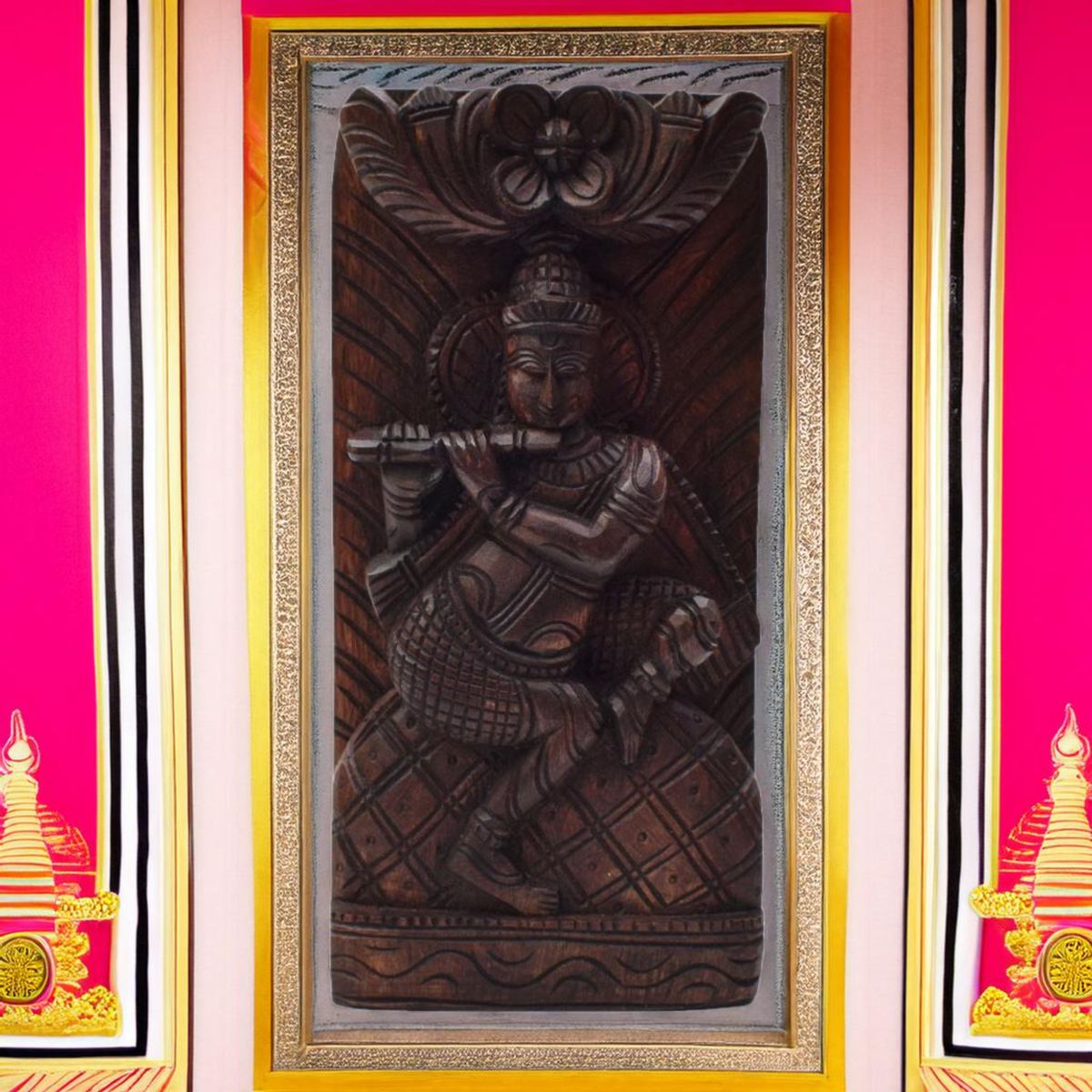 VAAGAI WOOD KRISHNA WALL HANGING