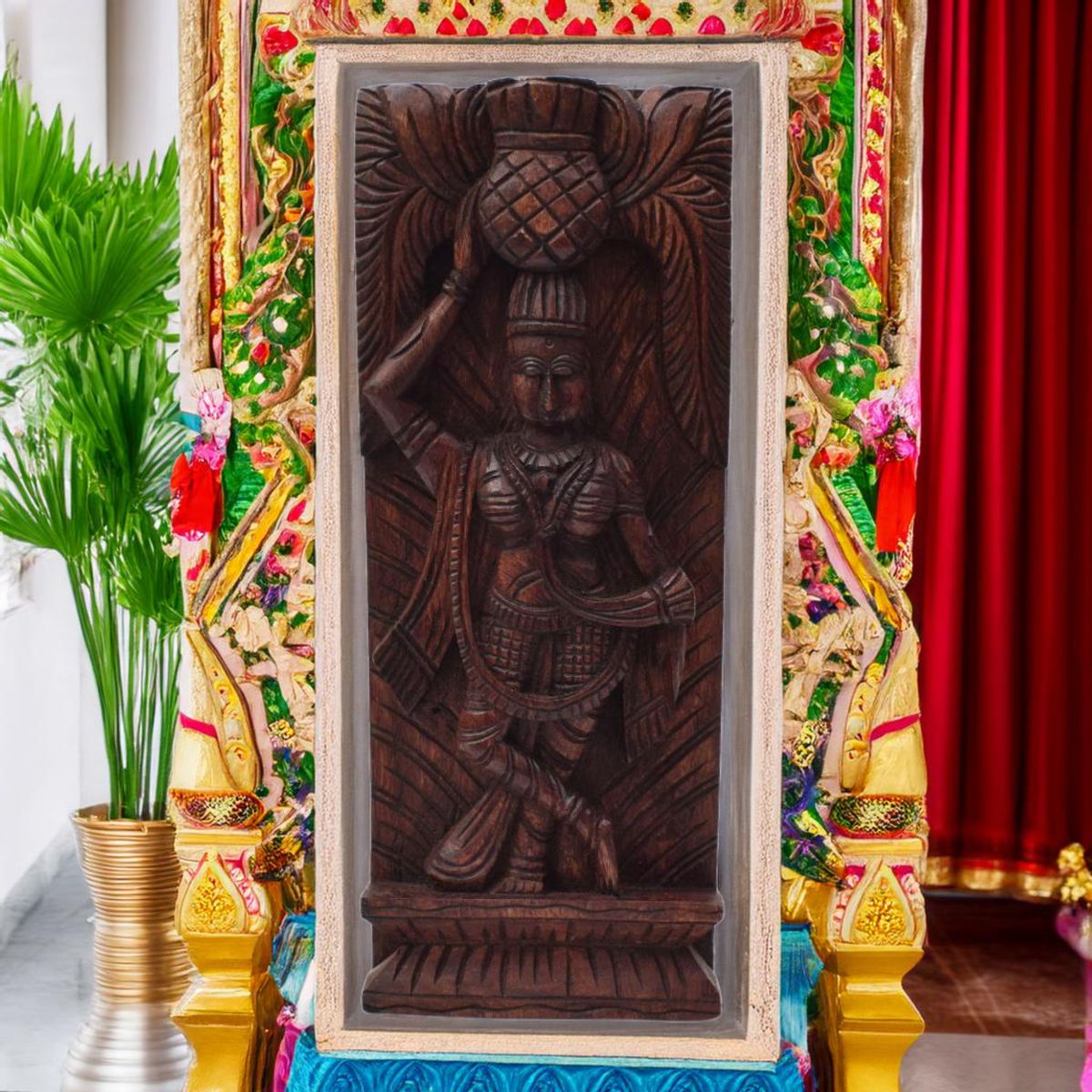 VAAGAI WOOD LAKSHMI WALL HANGING