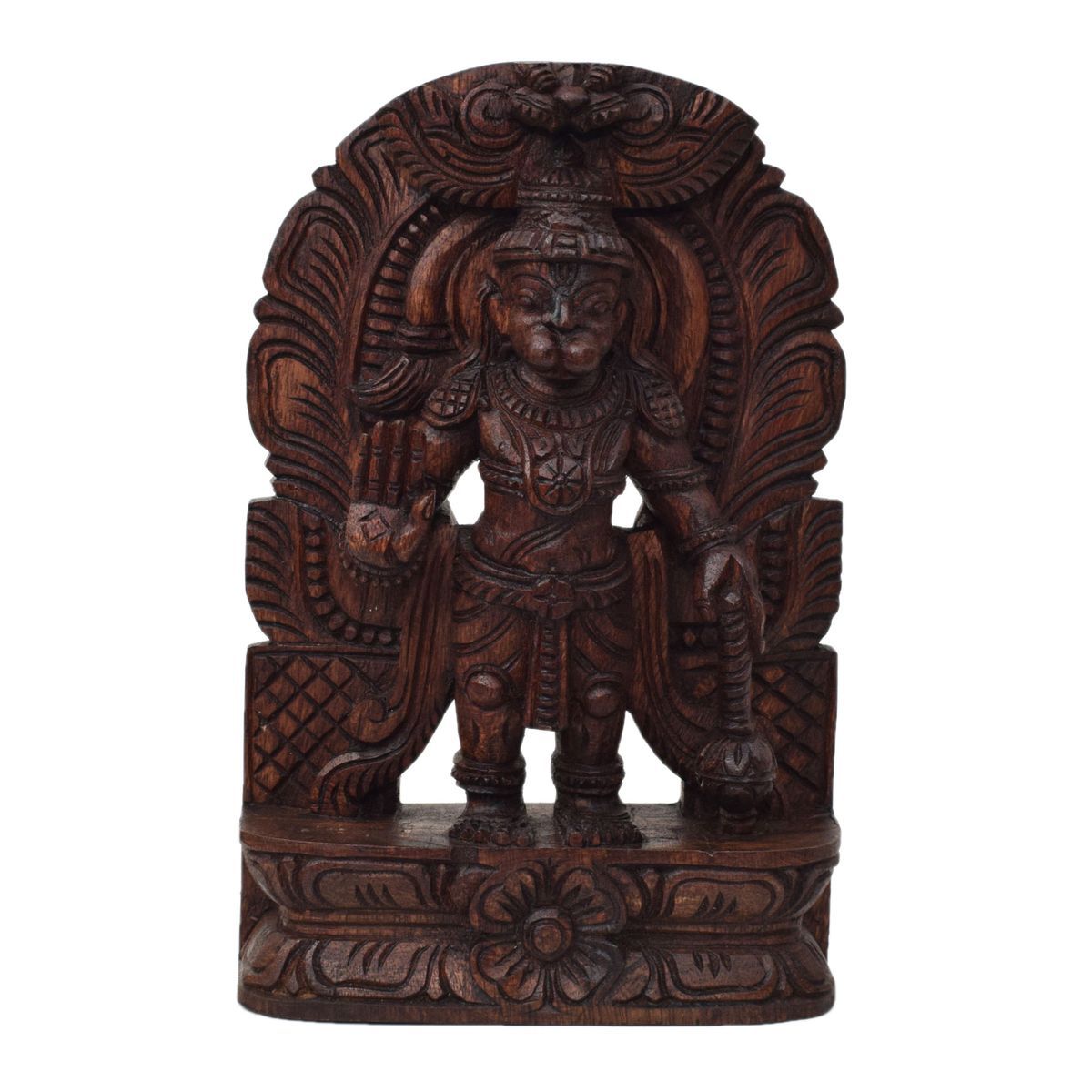 VAAGAI WOOD HANUMAN WITH PRABHAVALI WALL HANGING