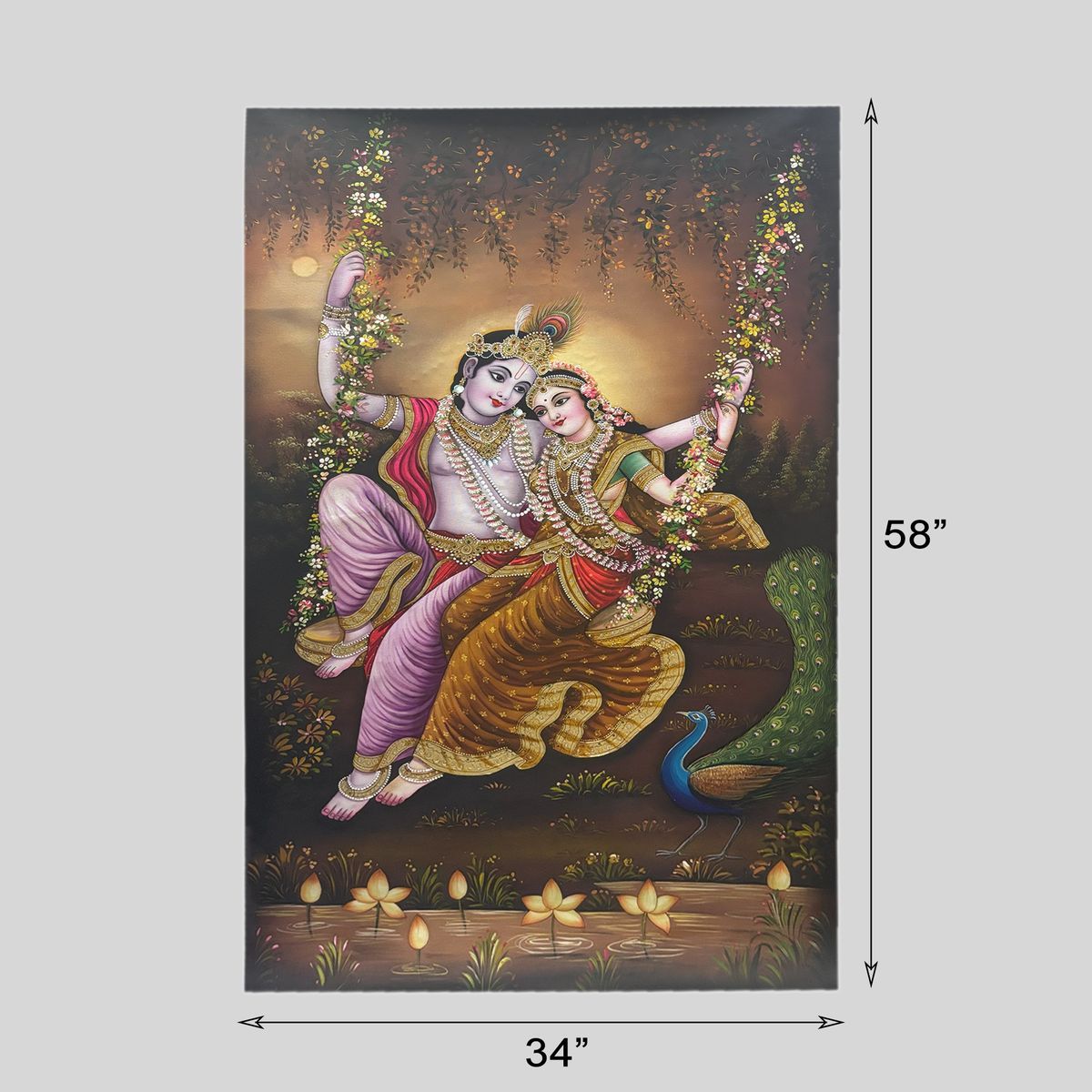 CANVAS PAINTING JHULA RADHA KRISHNA