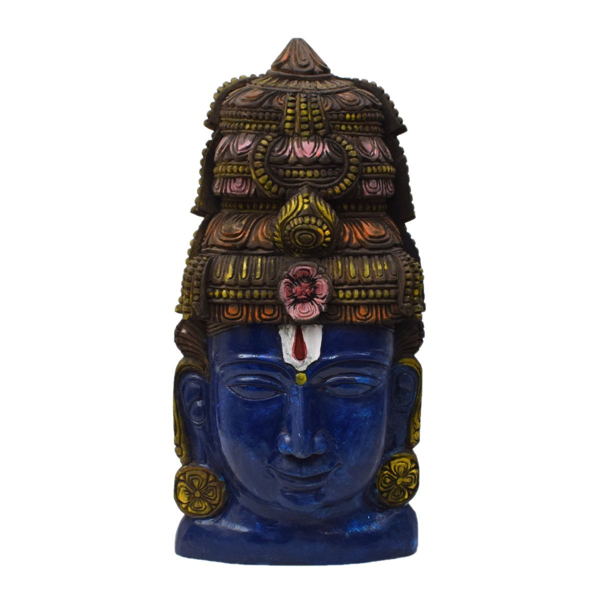 VAAGAI WOOD VISHNU HEAD WITH WALL HANGING