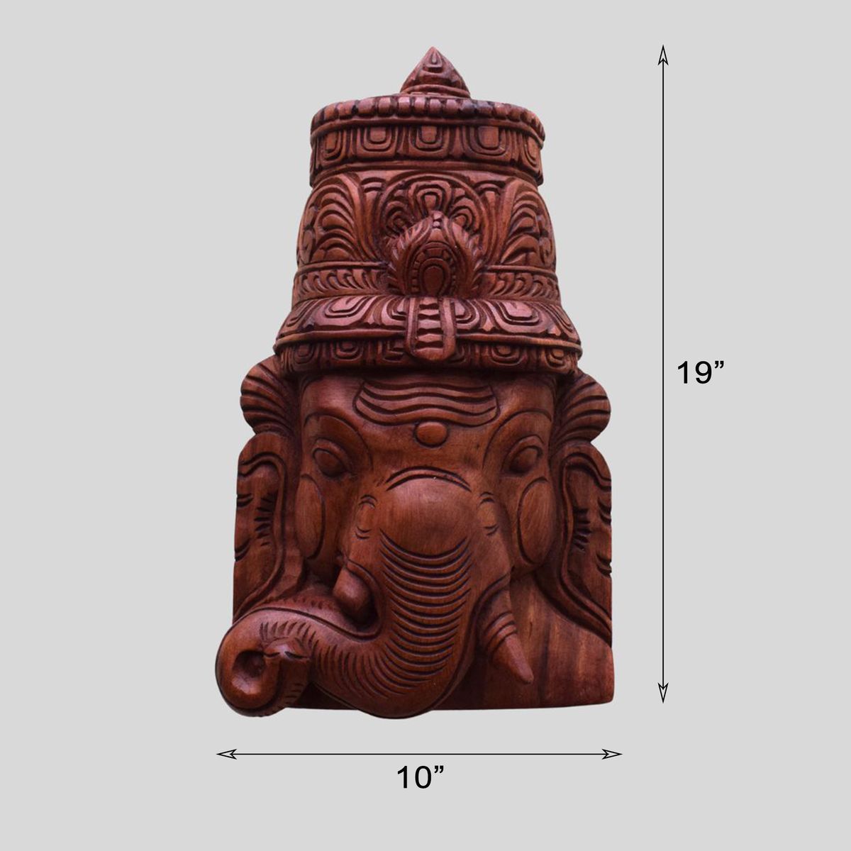 VAAGAI WOOD GANESHA FACK MASK WITH WALL HANGING