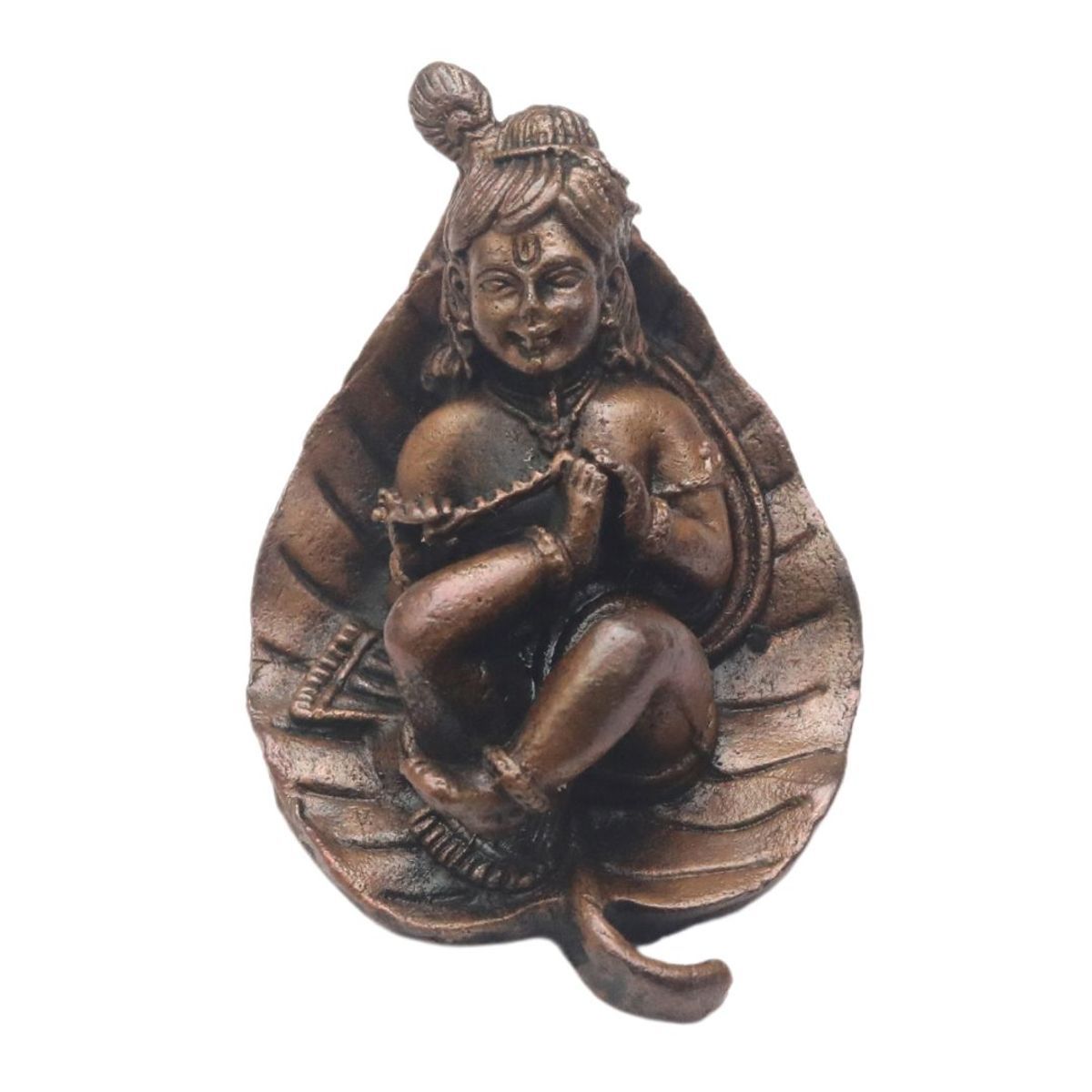 COPPER LEAF KRISHNA IDOL