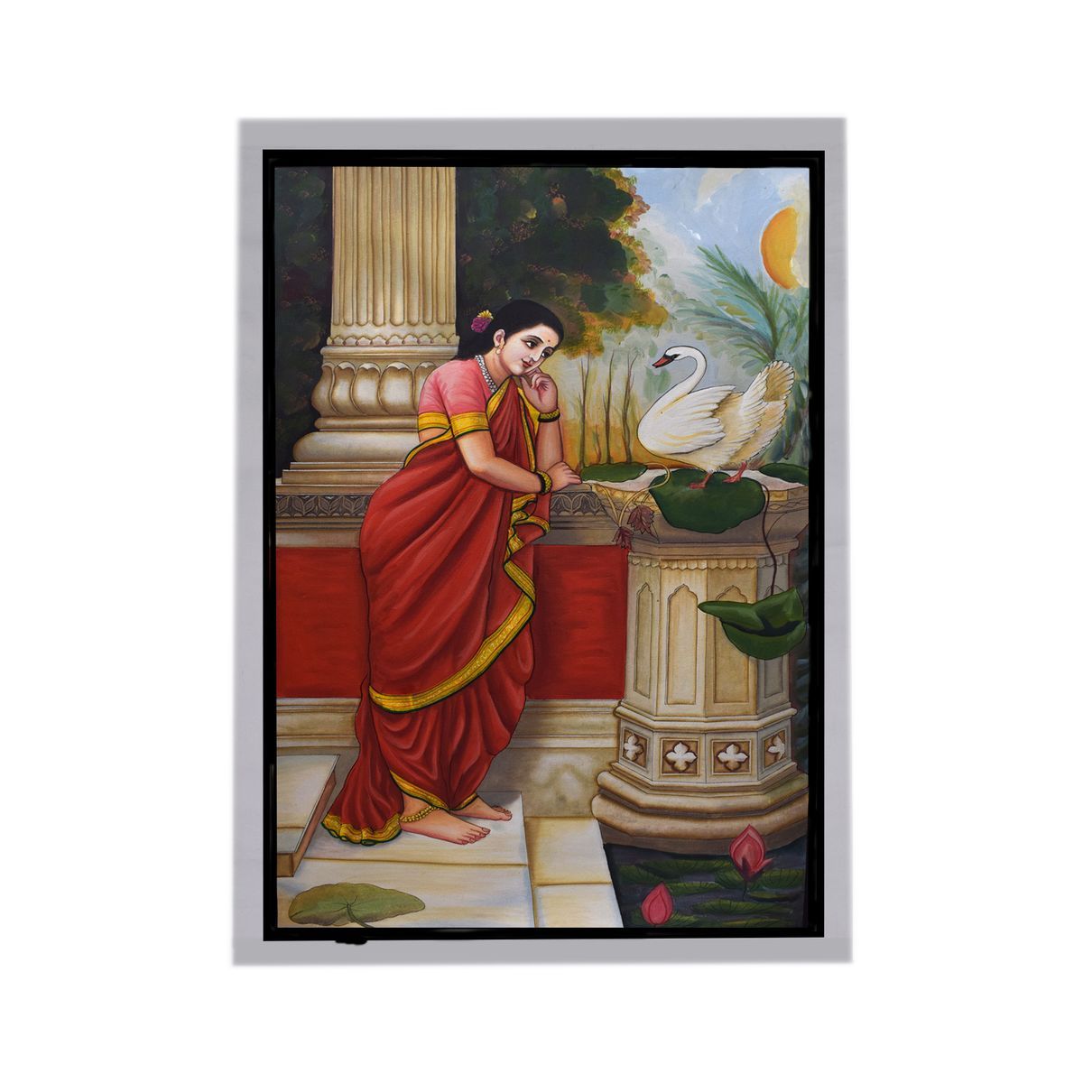 CANVAS PAINTING DAMAYANTI WITH DUCK