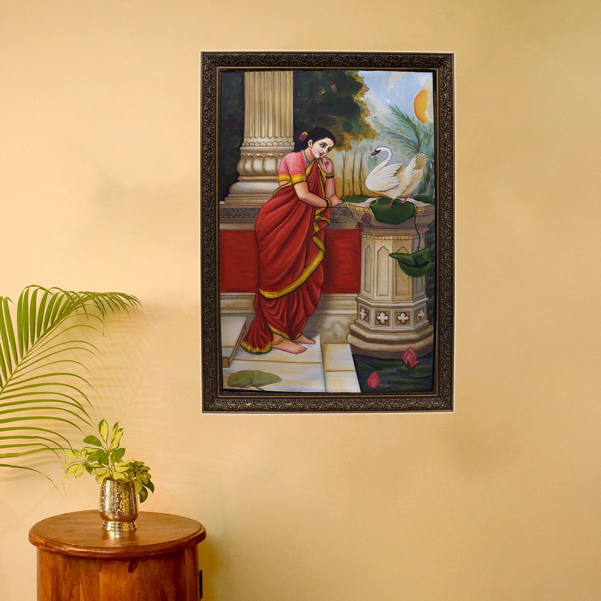 CANVAS PAINTING DAMAYANTI WITH DUCK