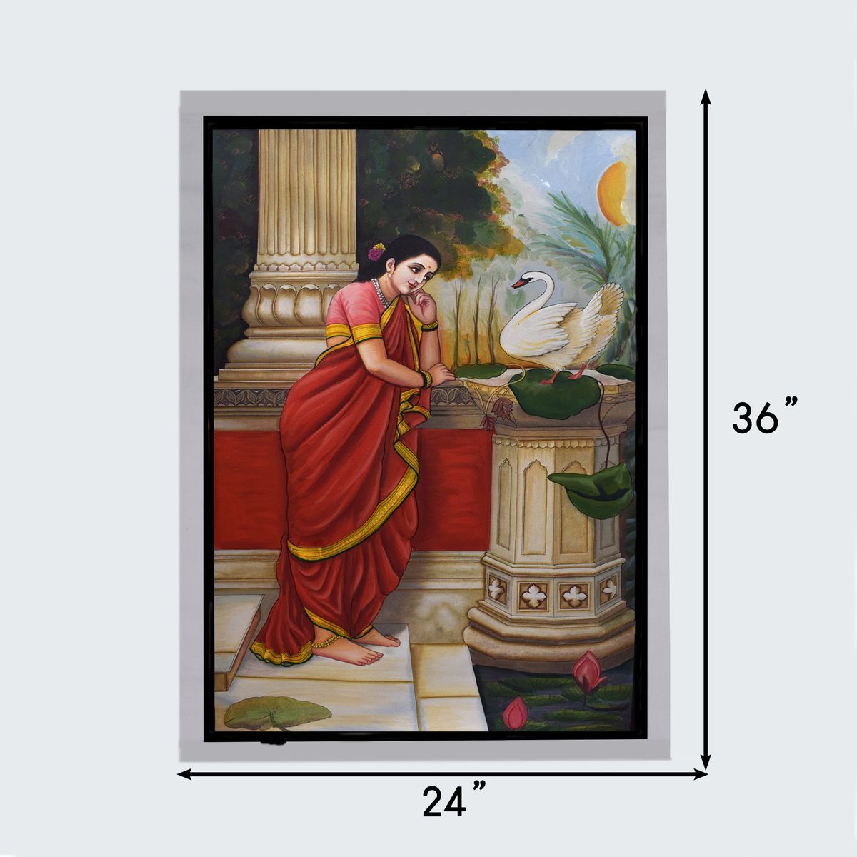 CANVAS PAINTING DAMAYANTI WITH DUCK