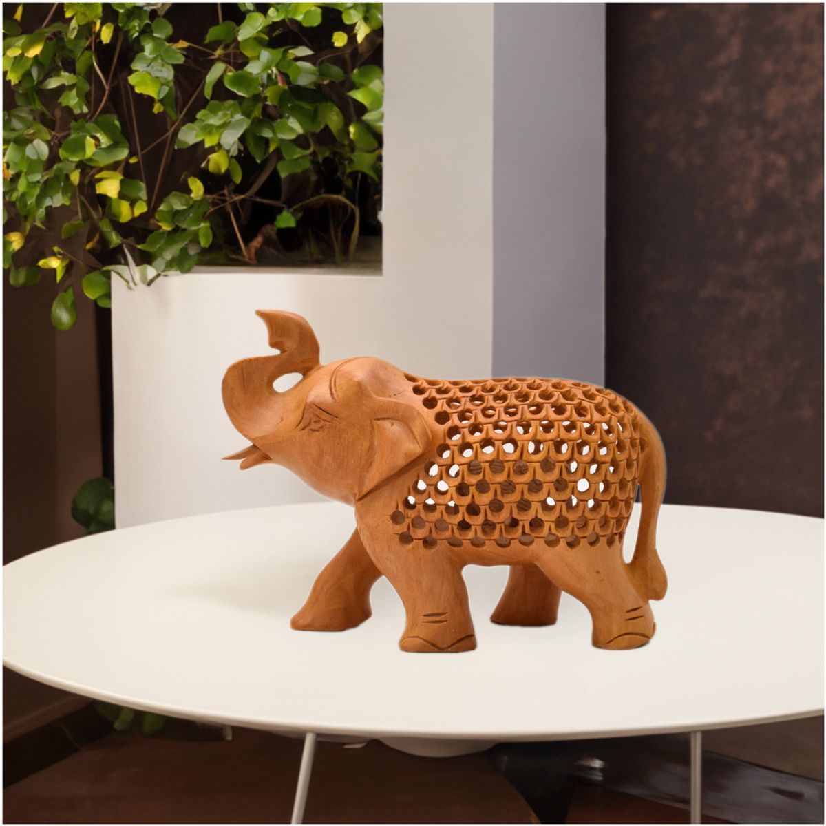 WHITE WOOD JALI ELEPHANT