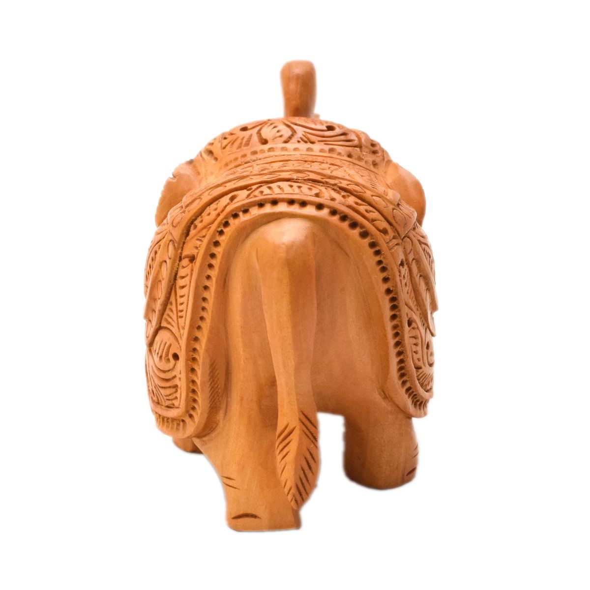 WHITE WOOD CARVING ELEPHANT
