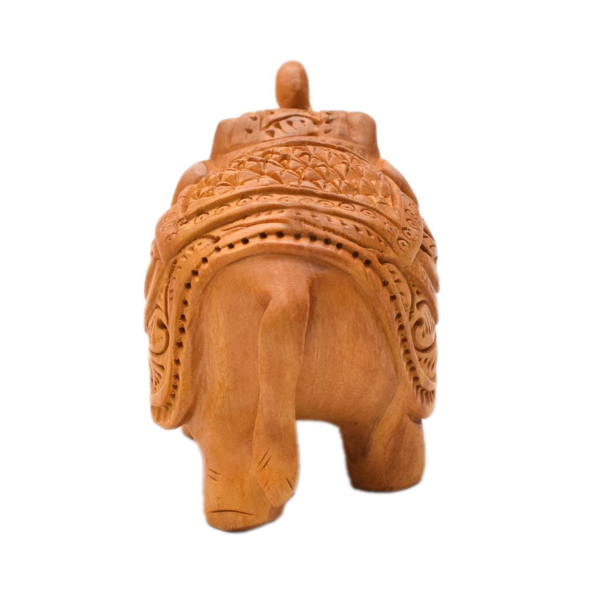 WHITE WOOD CARVING ELEPHANT