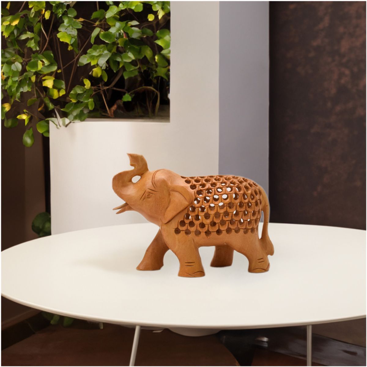 WHITE WOOD JALI ELEPHANT