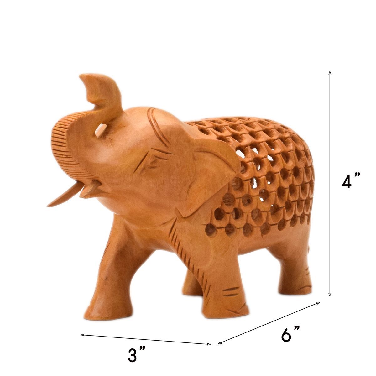 WHITE WOOD JALI ELEPHANT