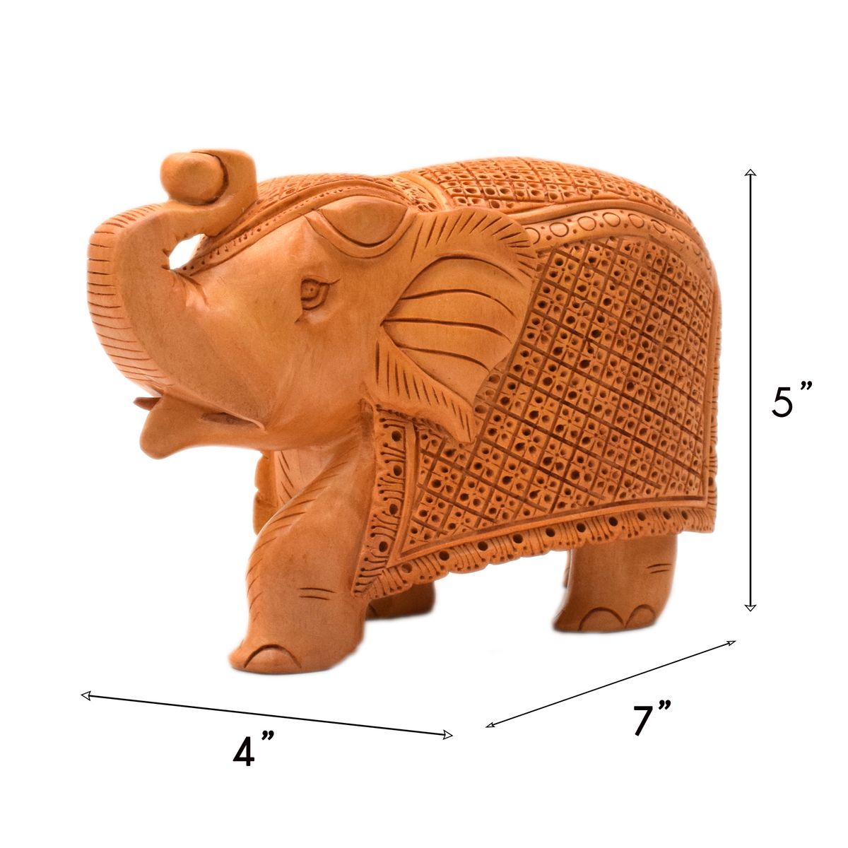 WHITE WOOD CARVING ELEPHANT