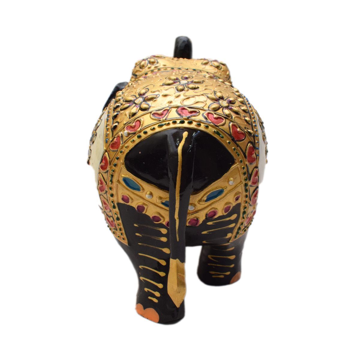 WHITE WOOD HAND PAINTED ELEPHANT