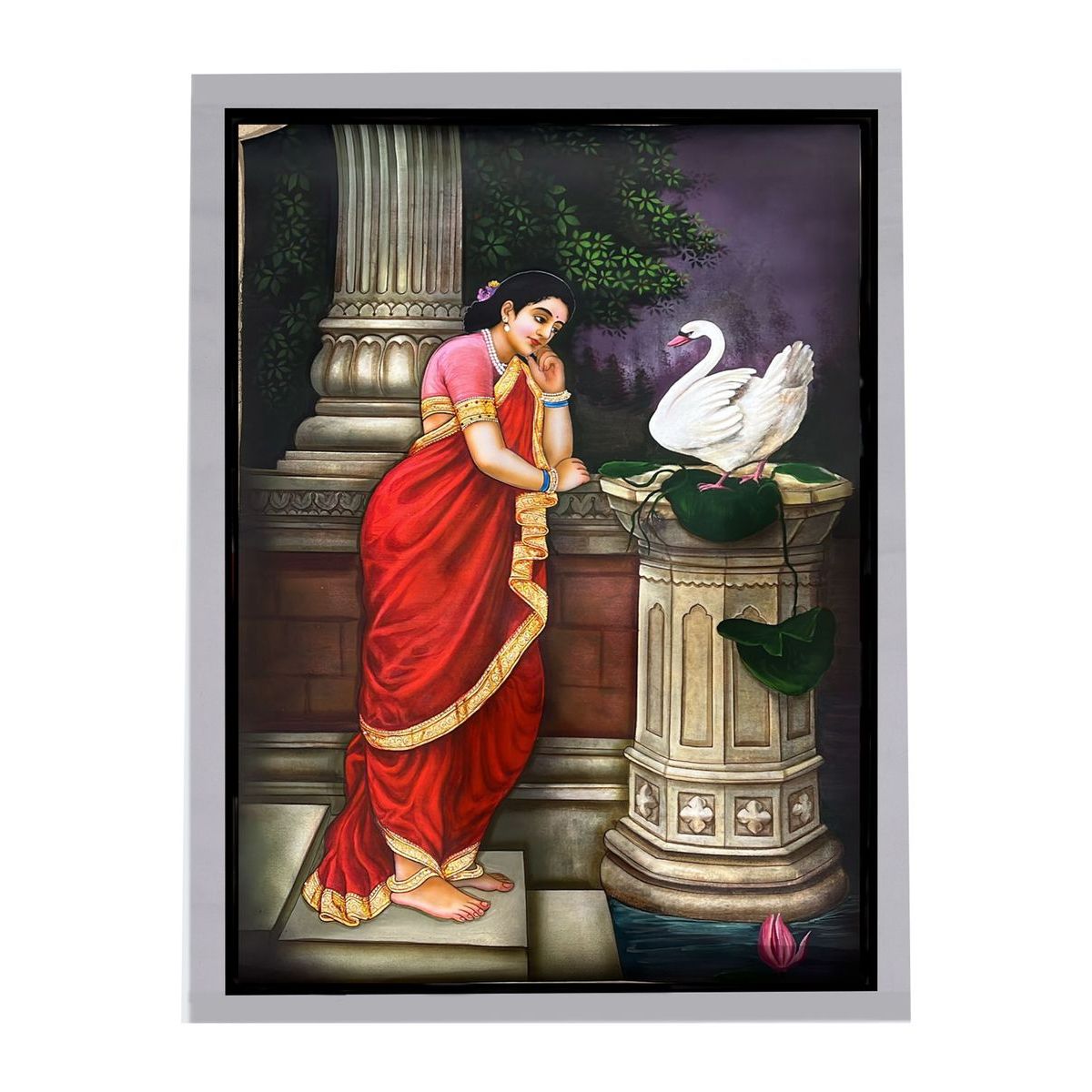 CANVAS PAINTING DAMAYANTHI WITH DUCK