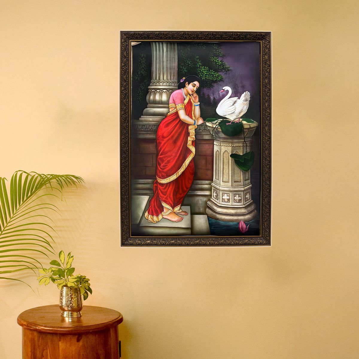 CANVAS PAINTING DAMAYANTHI WITH DUCK