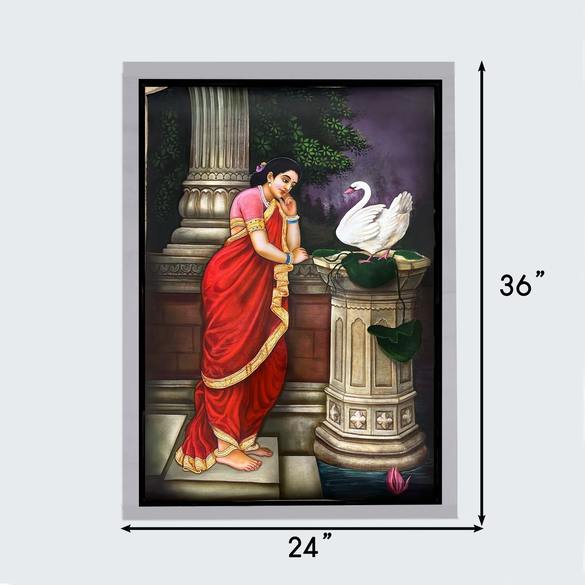CANVAS PAINTING DAMAYANTHI WITH DUCK