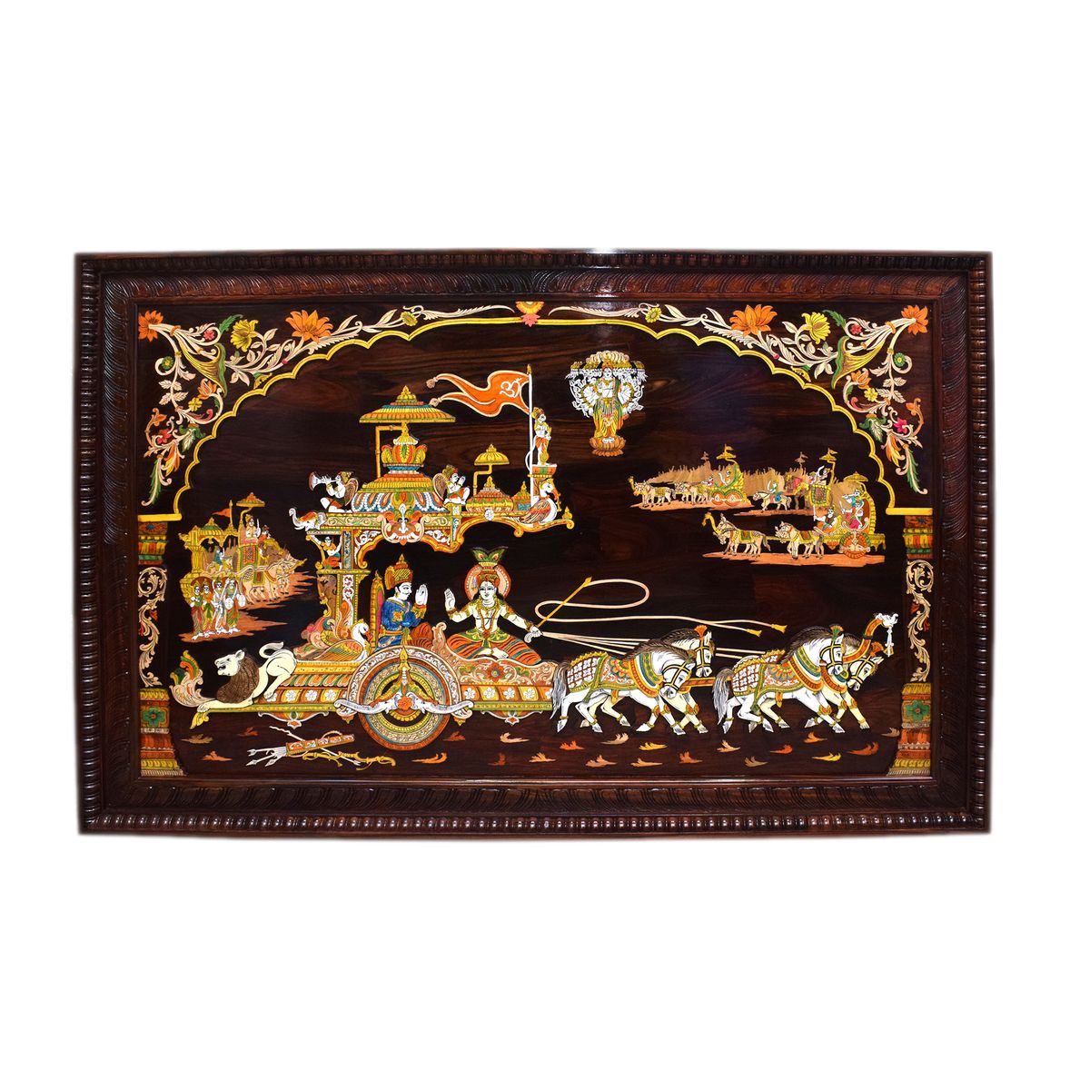 ROSEWOOD GEETHOPADESHA WITH INLAY WORK PANEL