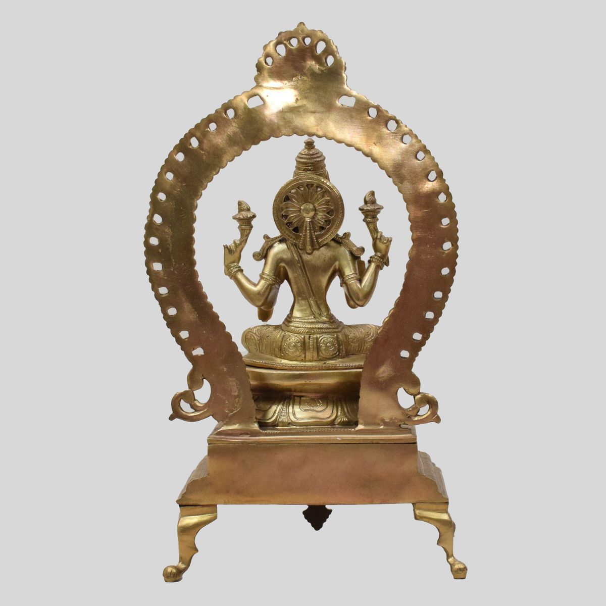 BRONZE LAKSHMI IDOL WITH PRABHAVALI