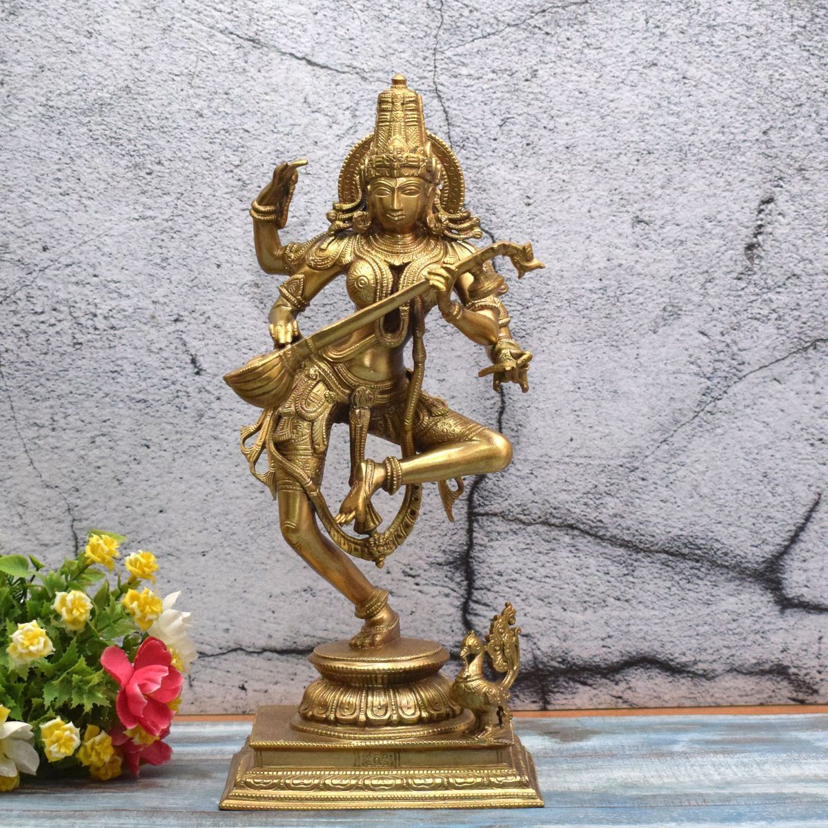 BRONZE DANCING SARASWATHI IDOL