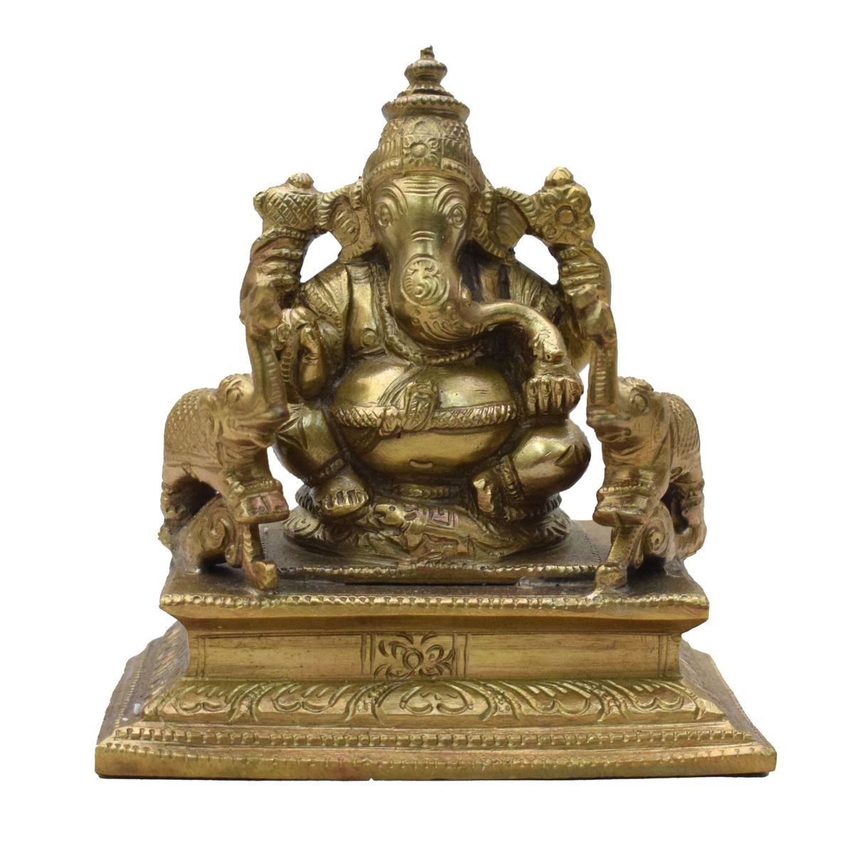 BRONZE GANESHA IDOL WITH ELEPHANT