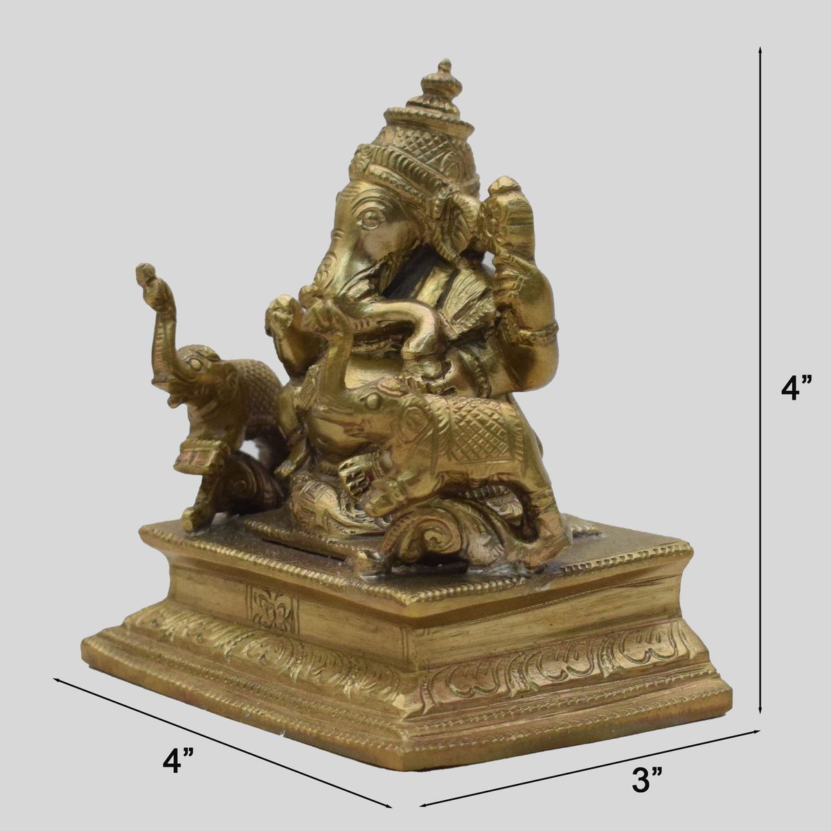 BRONZE GANESHA IDOL WITH ELEPHANT