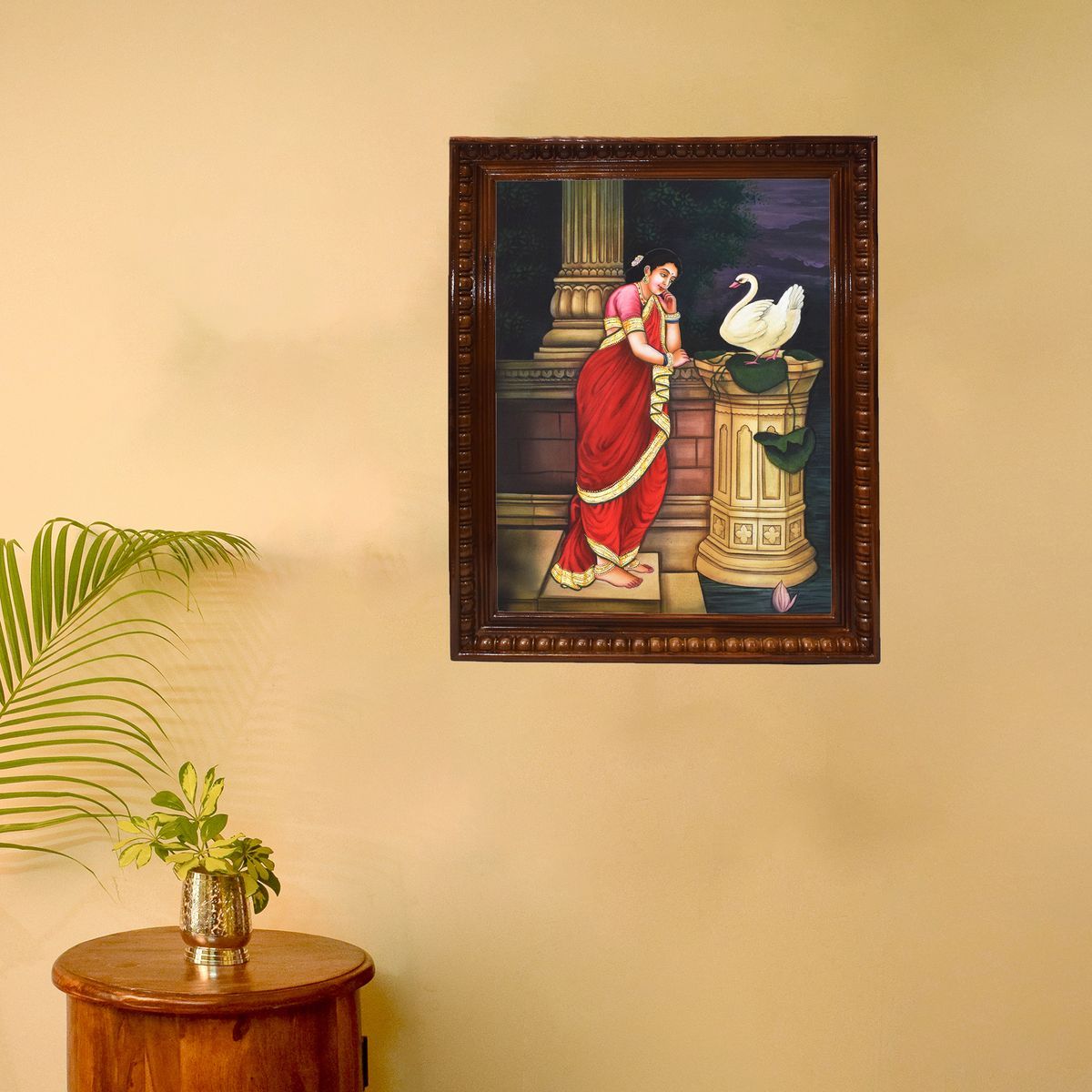 CANVAS PAINTING DAMAYANTI WITH DUCK