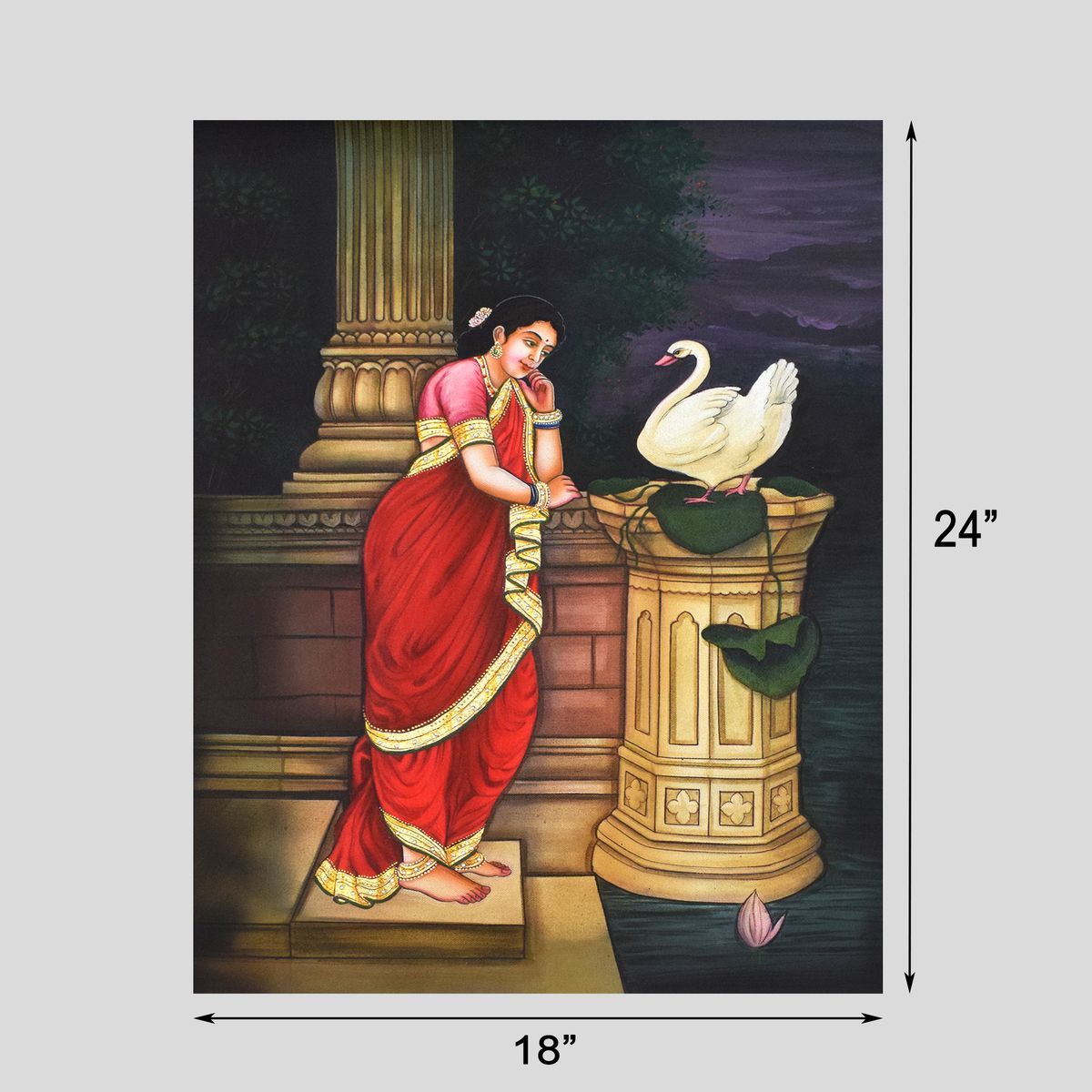 CANVAS PAINTING DAMAYANTI WITH DUCK