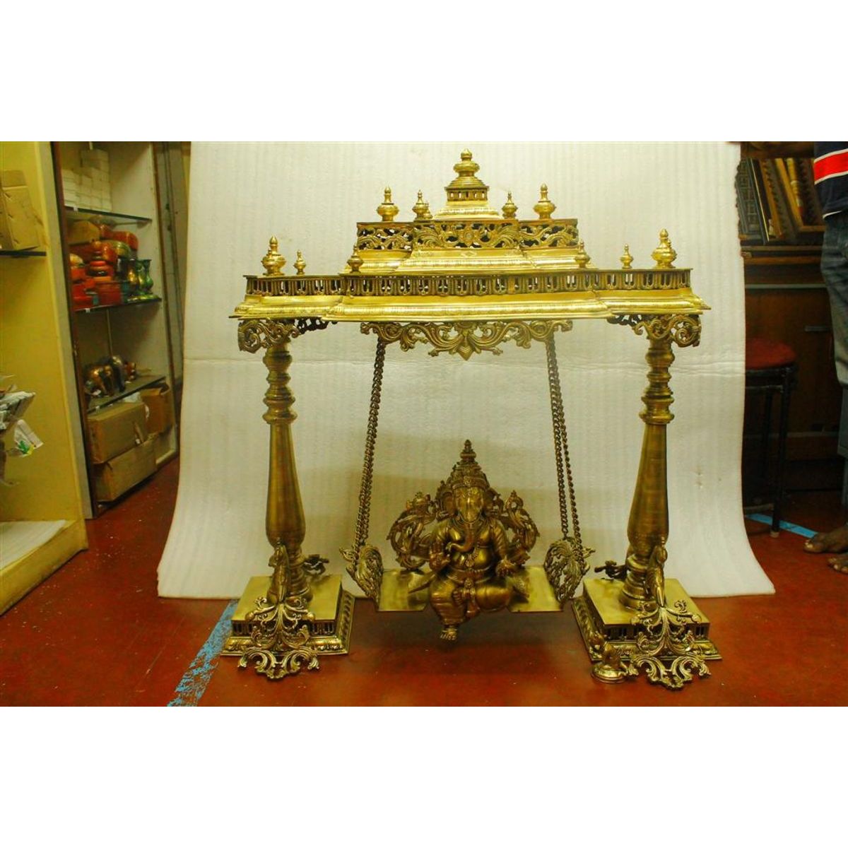 BRONZE JHULA GANESHA IDOL