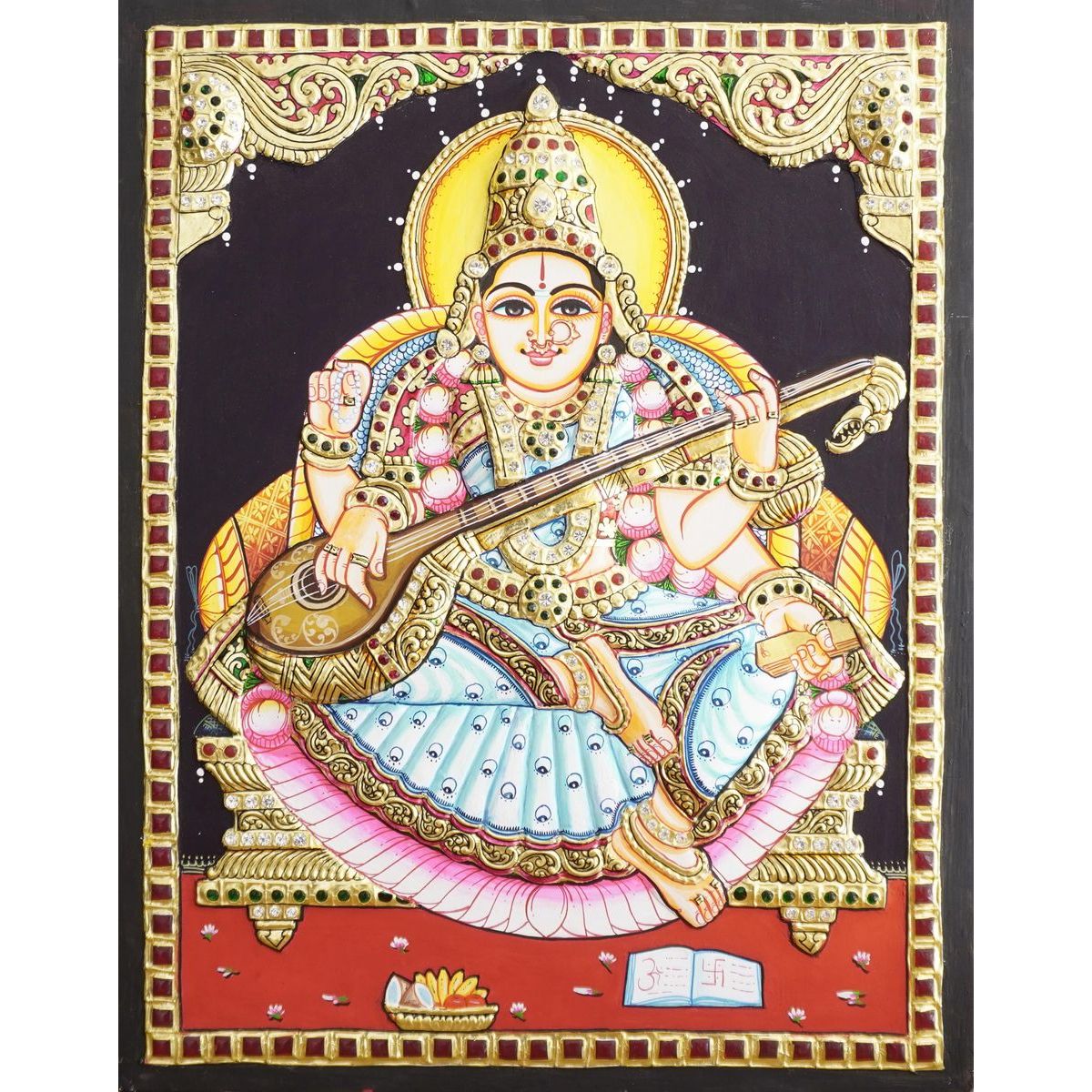 TANJORE PAINTING SARASWATHI
