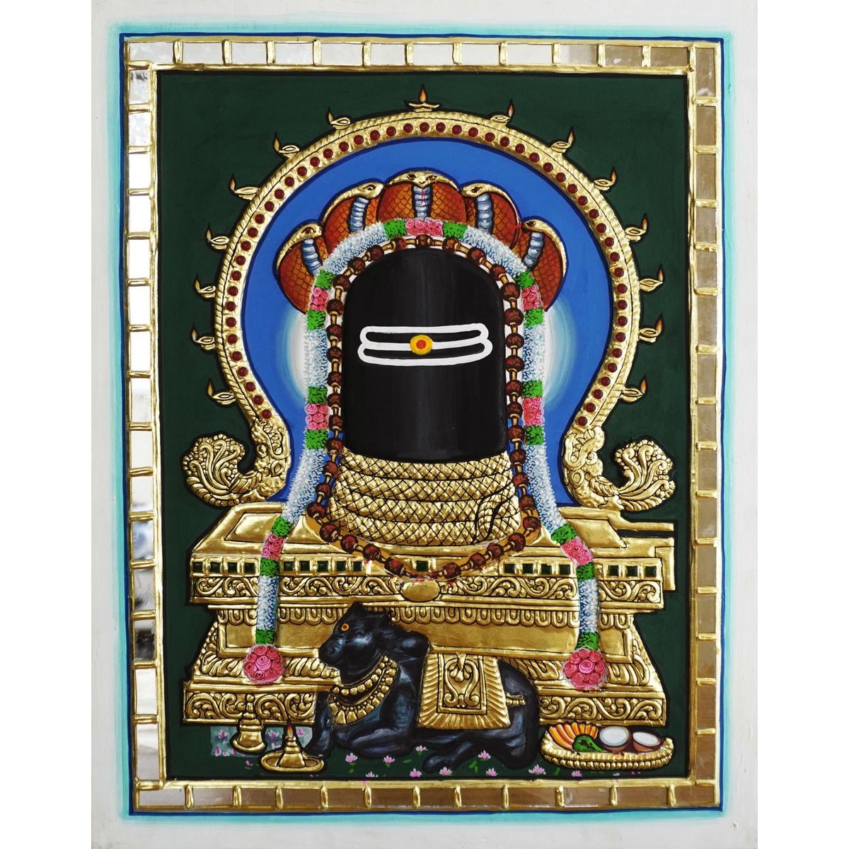 TANJORE PAINTING SHIVA LINGAM