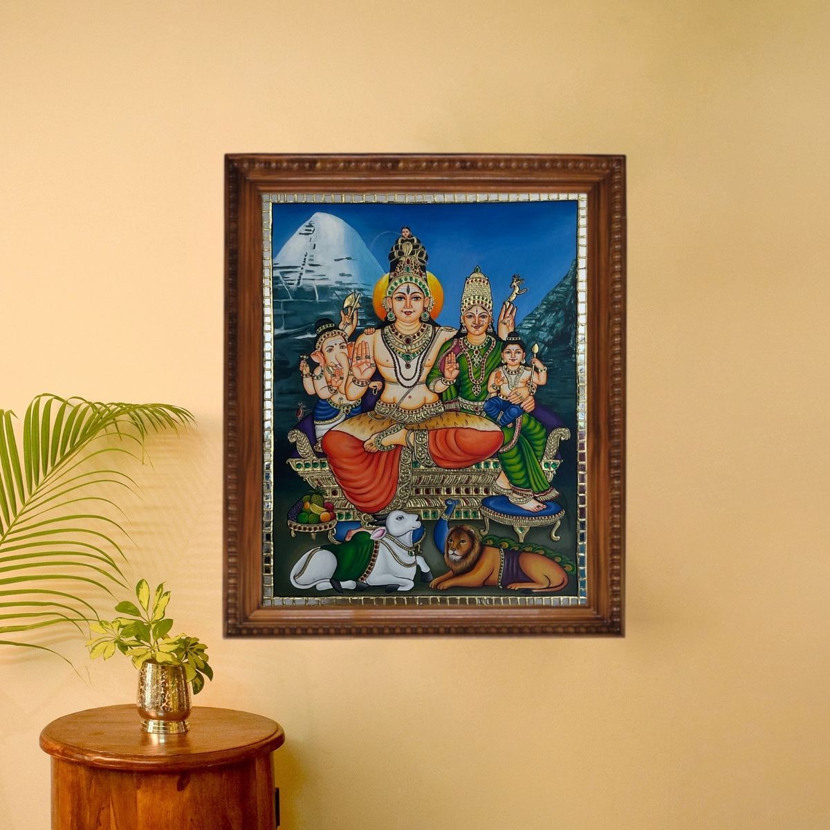 TANJORE PAINTING SHIVA FAMILY