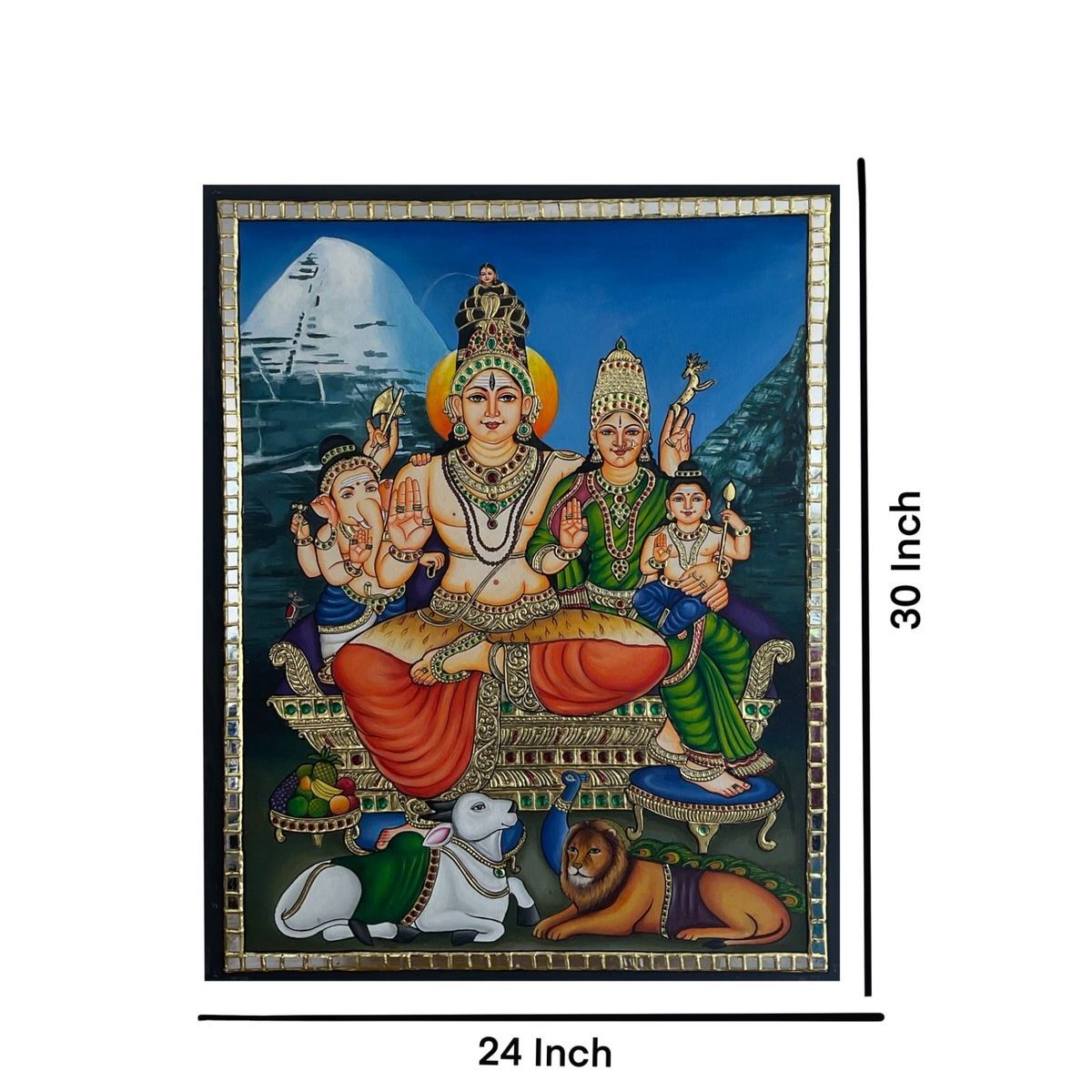 TANJORE PAINTING SHIVA FAMILY