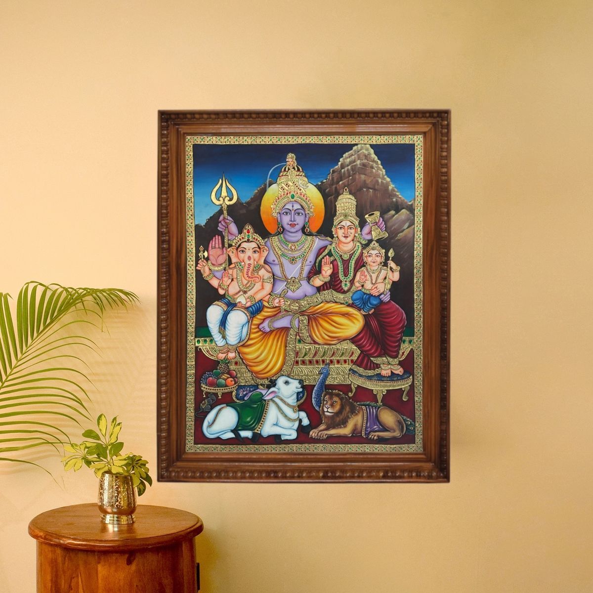 TANJORE PAINTING SHIVA FAMILY