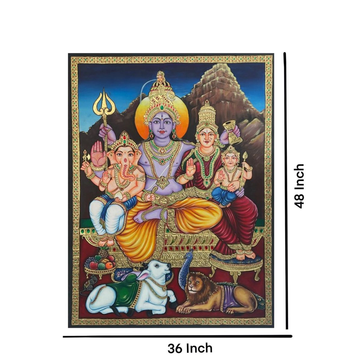 TANJORE PAINTING SHIVA FAMILY