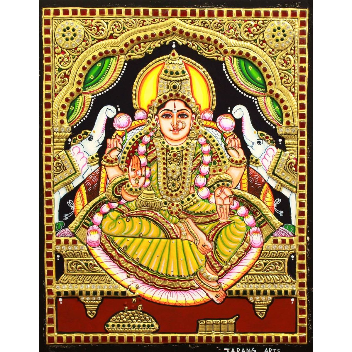TANJORE PAINTING GAJA LAKSHMI