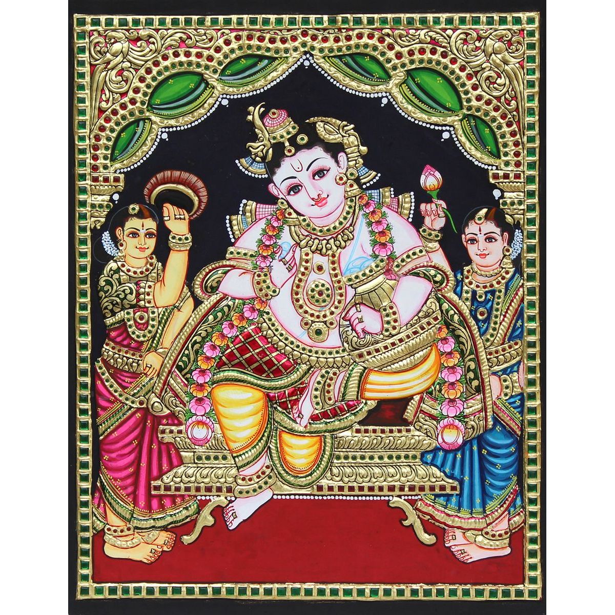 TANJORE PAINTING BUTTER KRISHNA