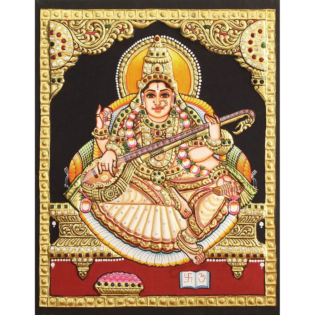TANJORE PAINTING SARASWATHI