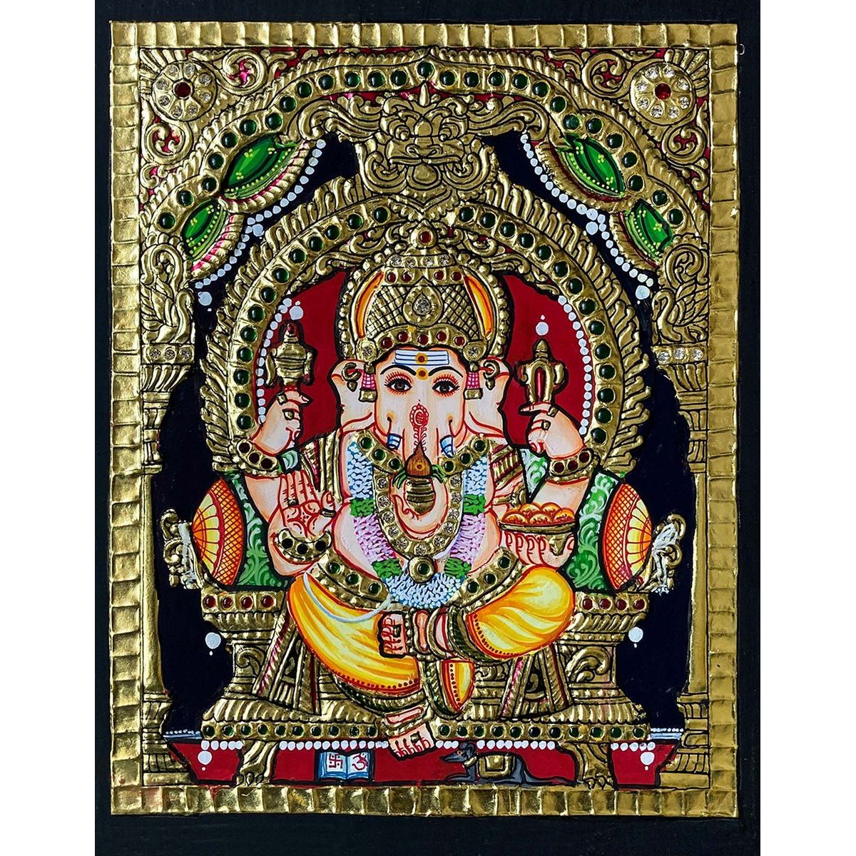 TANJORE PAINTING MANTAP GANESHA