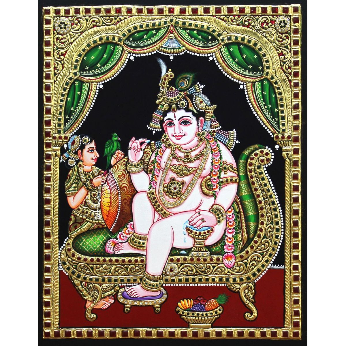 TANJORE PAINTING BUTTER KRISHNA