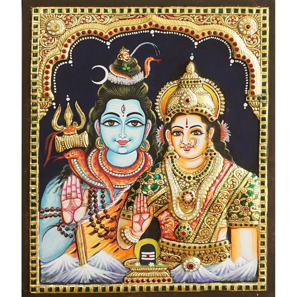 TANJORE PAINITNG SHIVA PARVATHI