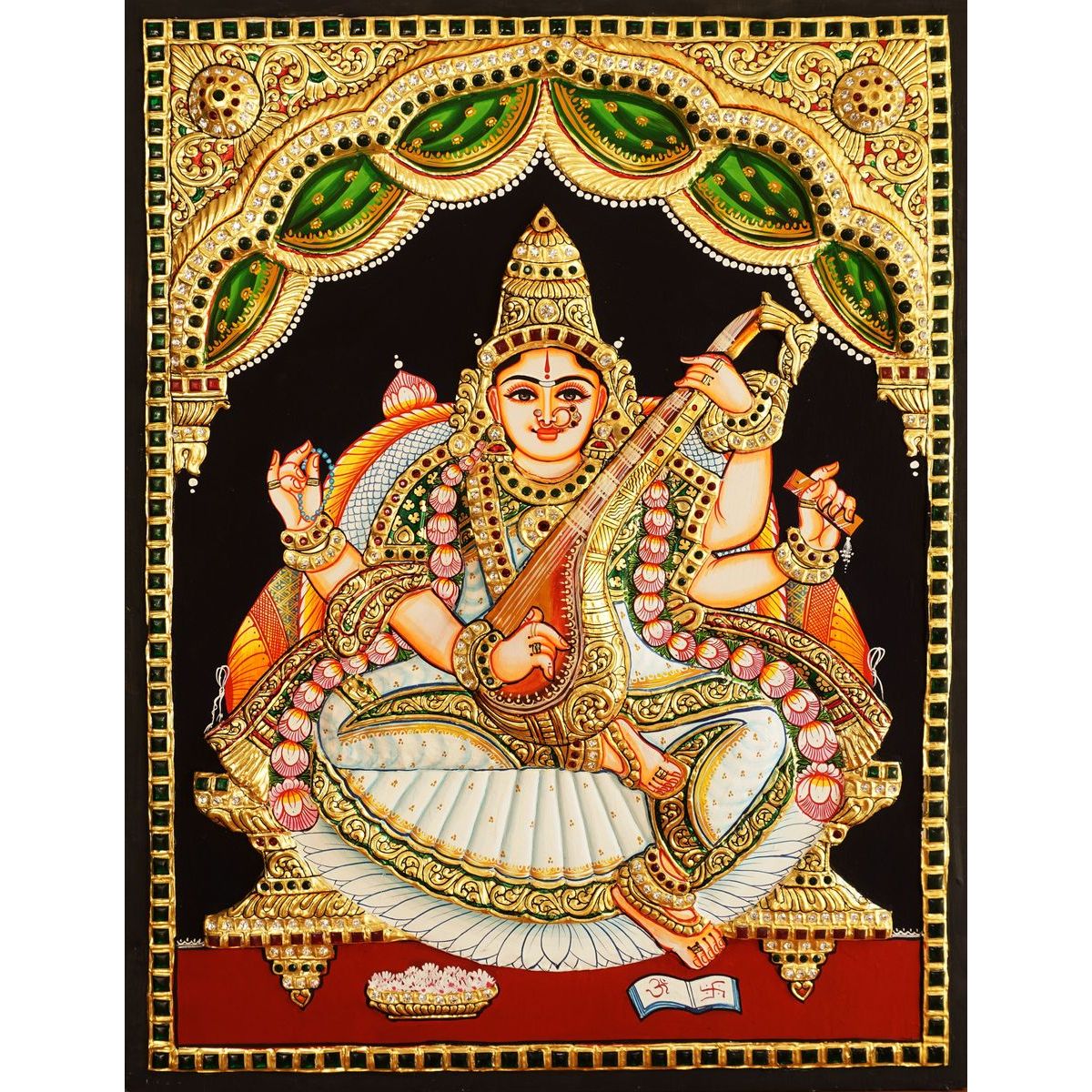 TANJORE PAINITNG SARASWATHI
