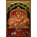 TANJORE PAINTING SHIVA FAMILY VERTICAL