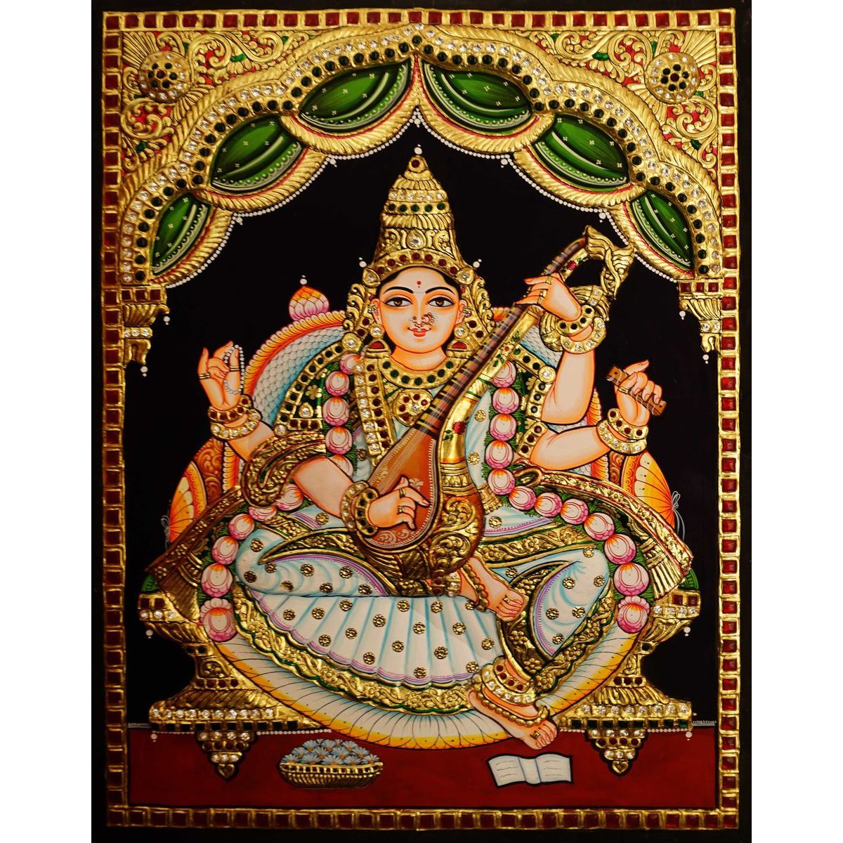 TANJORE PAINITNG SARASWATHI