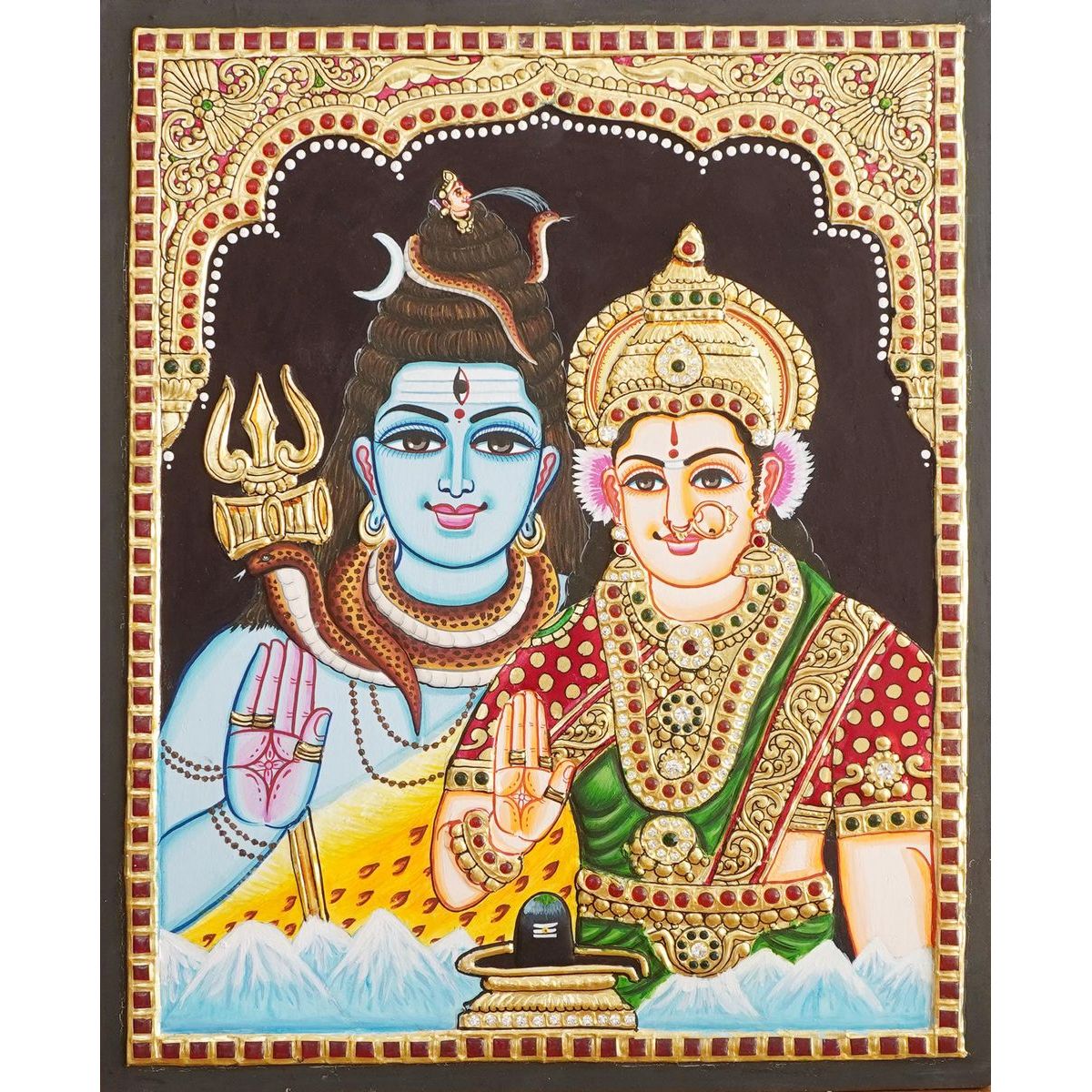 TANJORE PAINTING SHIVA PARVATHI