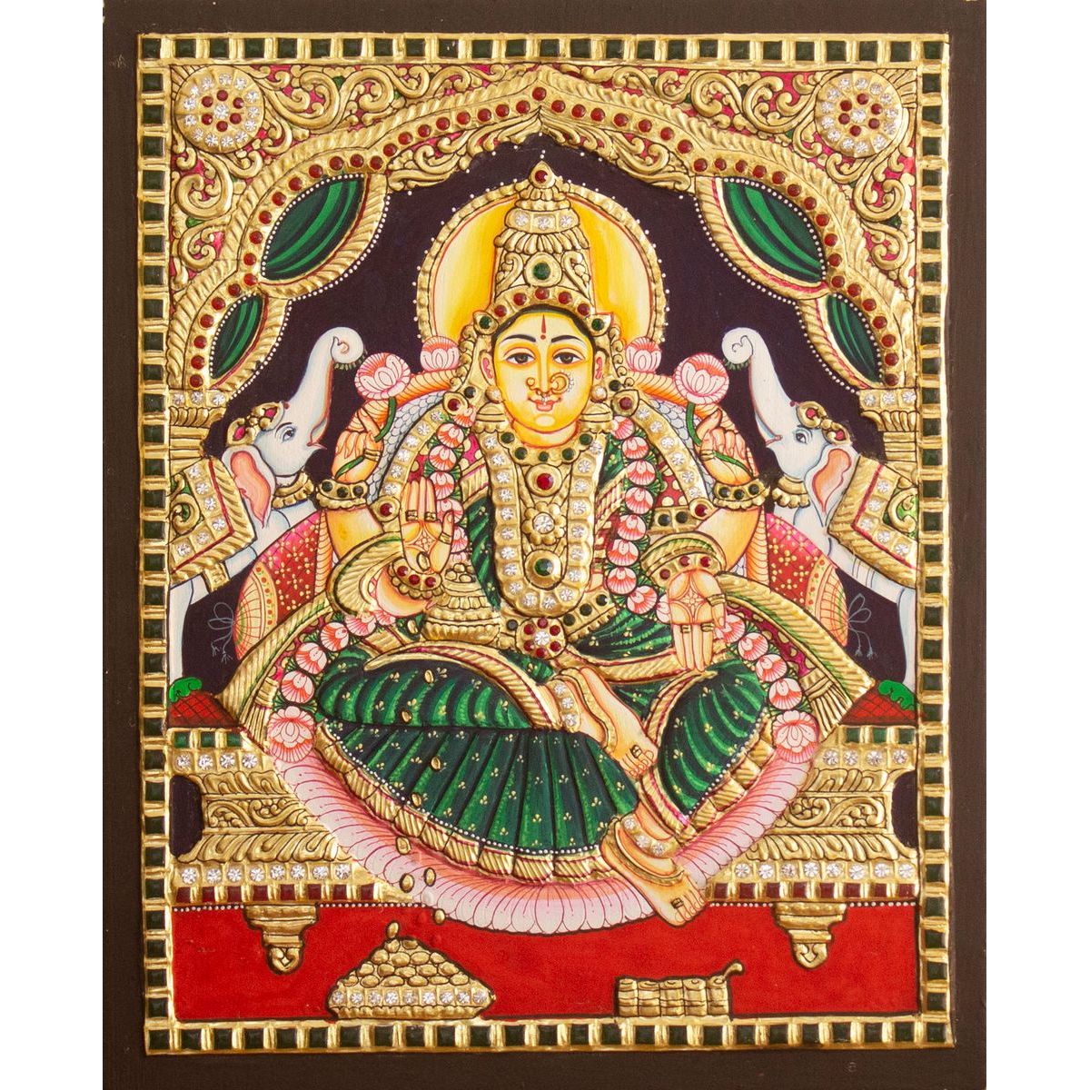 TANJORE PAINTING GAJA LAKSHMI