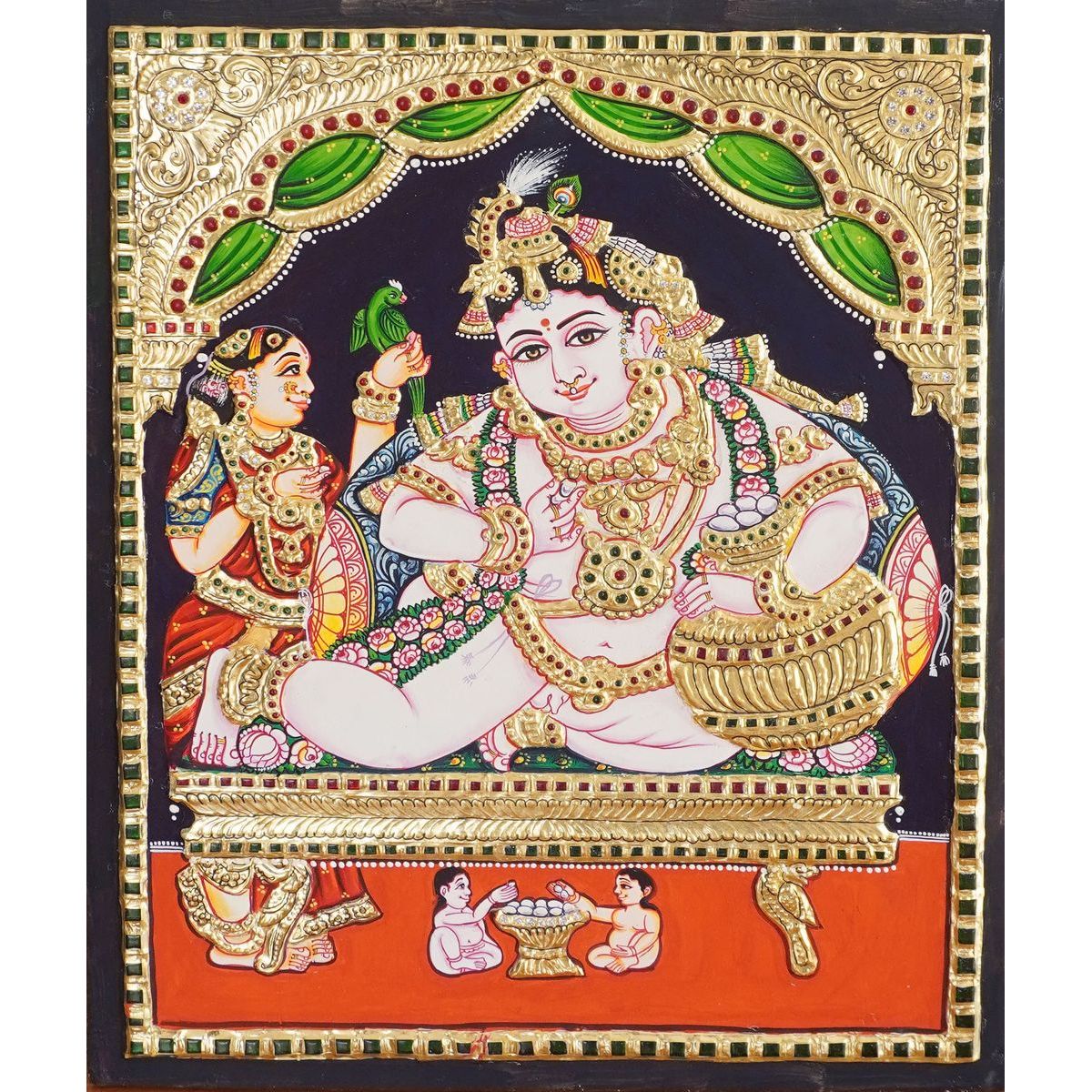 TANJORE PAINTING BUTTER KRISHNA