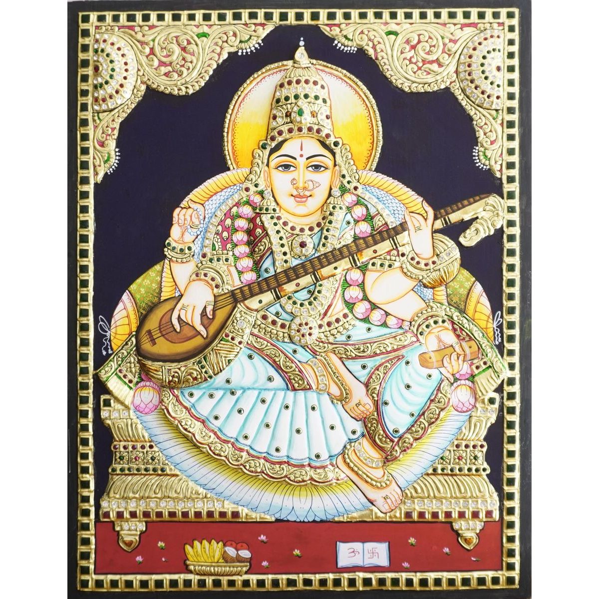 TANJORE PAINTING SARASWATHI